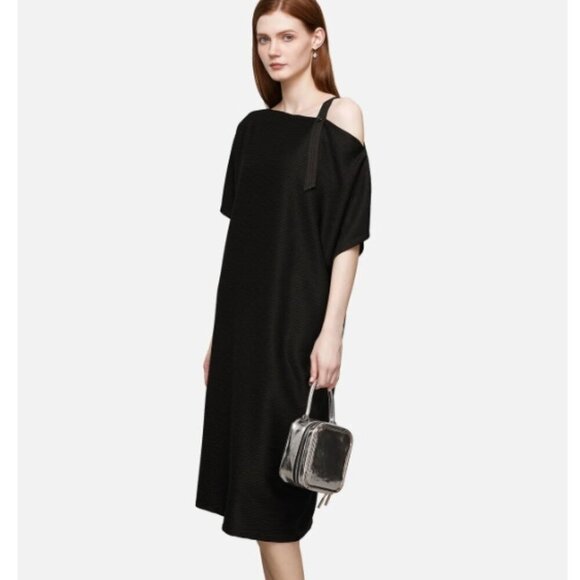 S.Deer Cold Shoulder Textured Dress, Small - Picture 1 of 10